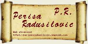 Periša Radusilović vizit kartica